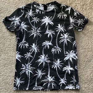 Black Palm Tree Cotton T-Shirt